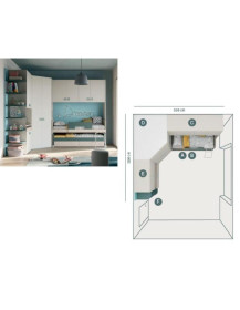 CAMERETTA A PONTE ANGOLARE  CON CABINA  ARMADIO