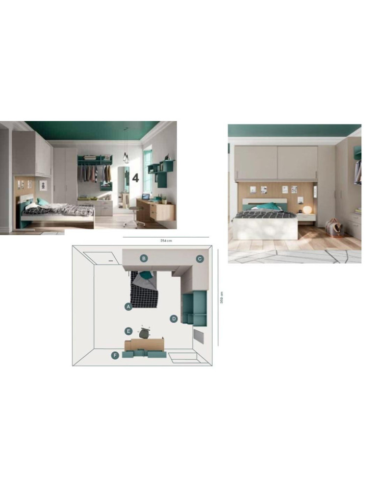 CAMERETTA CON ARMADIO A PONTE