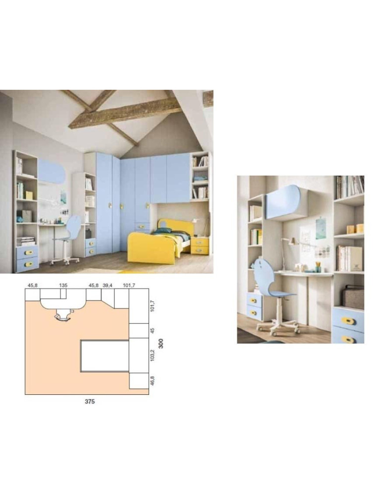 CAMERETTA ANGOLARE A PONTE CON LETTINO