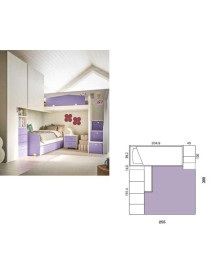 CAMERETTA CON ARMADIO E LETTI AD ANGOLO