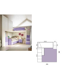 CAMERETTA CON ARMADIO E LETTI AD ANGOLO