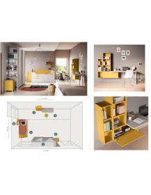 CAMERETTA CON ARMADIO A 2 ANTE SCORREVOLI