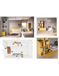 CAMERETTA CON ARMADIO A 2 ANTE SCORREVOLI