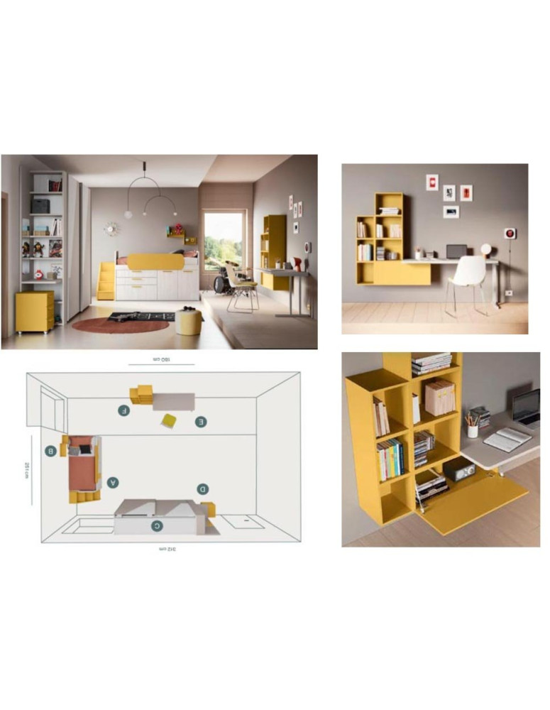 CAMERETTA CON ARMADIO A 2 ANTE SCORREVOLI