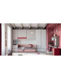 CAMERETTA CON ARMADIO A PONTE CON DUE ANTE SCORREVOLI