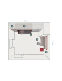 CAMERETTA CON ARMADIO A PONTE CON DUE ANTE SCORREVOLI