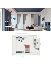 CAMERETTA CON ARMADIO SCORREVOLE