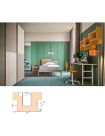 CAMERETTA CON ARMADIO SCORREVOLE 2 ANTONI