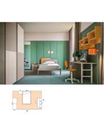 CAMERETTA CON ARMADIO SCORREVOLE 2 ANTONI