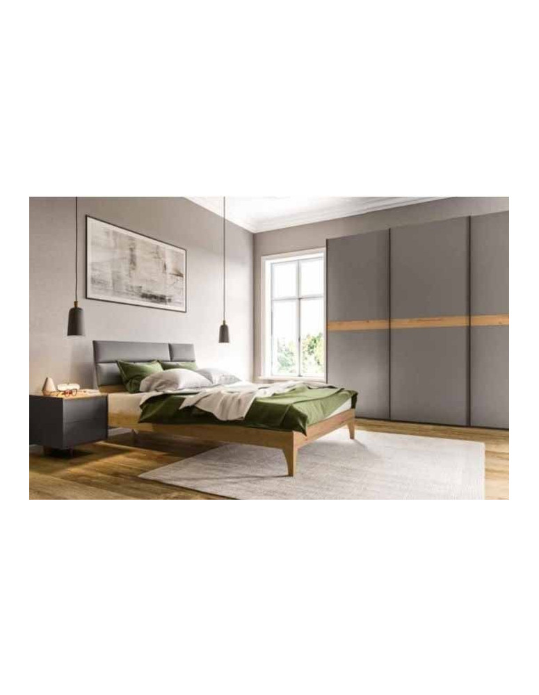 CAMERA COMPLETA CON ARMADIO 3 ANTE SCORREVOLE ANTRACITE