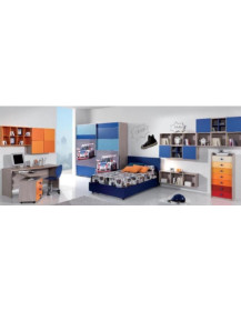 CAMERETTA CON ARMADIO SCORREVOLE CON SERIGRAFIE