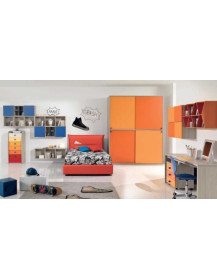 CAMERETTA CON ARMADIO SCORREVOLE MANDARINO