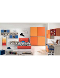 CAMERETTA CON ARMADIO SCORREVOLE MANDARINO