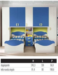 CAMERETTA A PONTE CON DUE LETTINI