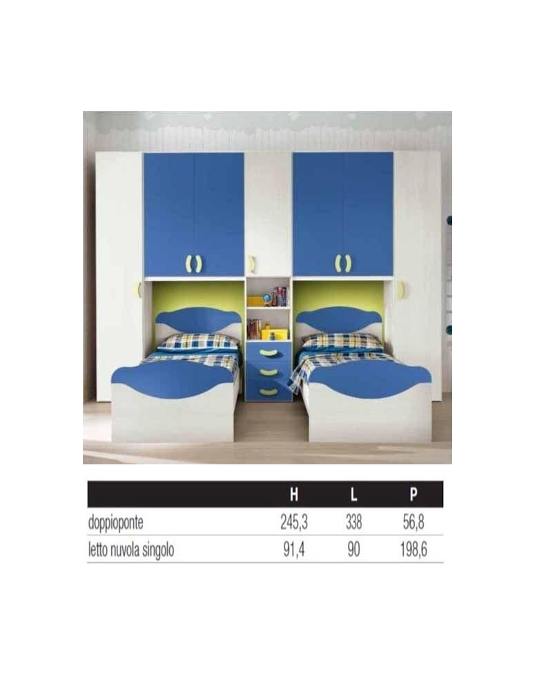 CAMERETTA A PONTE CON DUE LETTINI