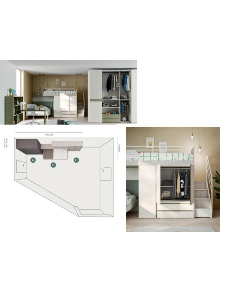 CAMERETTA  ARMADIO E SCRIVANIA