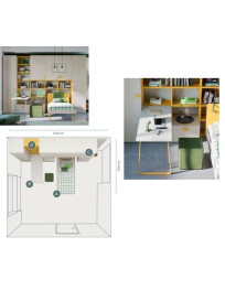 CAMERETTA CON ARMADIO E LIBRERIA