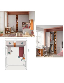 CAMERETTA CON ARMADIO  A BATTENTE E CABINA ARMADIO