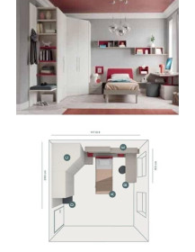 CAMERETTA SCRIVANIA LATERALE