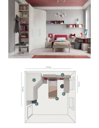 CAMERETTA SCRIVANIA LATERALE