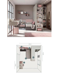 CAMERETTA LETTO CON CONTENITORE