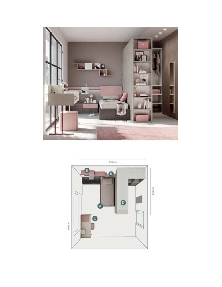 CAMERETTA LETTO CON CONTENITORE