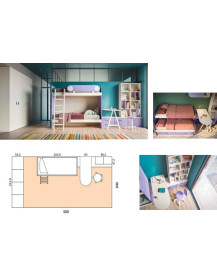 CAMERETTA CON ARMADIO E LETTI A CASTELLO