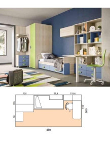 CAMERETTA CON CABINA ARMADIO