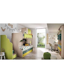 CAMERETTA CON LETTO A SOPPALCO E ARMADIO 4 ANTE