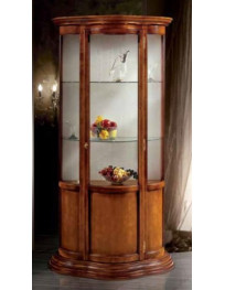 VETRINA  SAGOMATA  CON PANNELLI  E VETRI