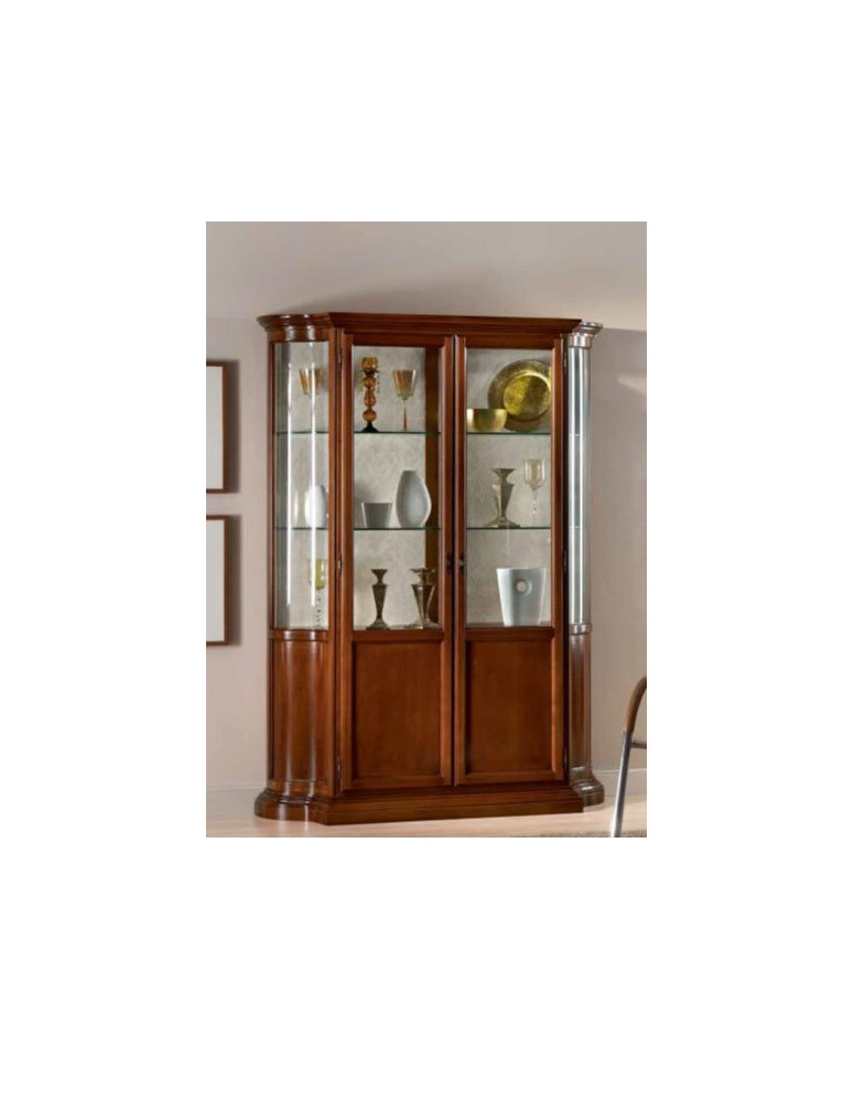 VETRINA  SAGOMATA  CON PANNELLI  E VETRI