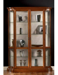 VETRINA  SAGOMATA  A DUE PORTE CON PANNELLI  E VETRI