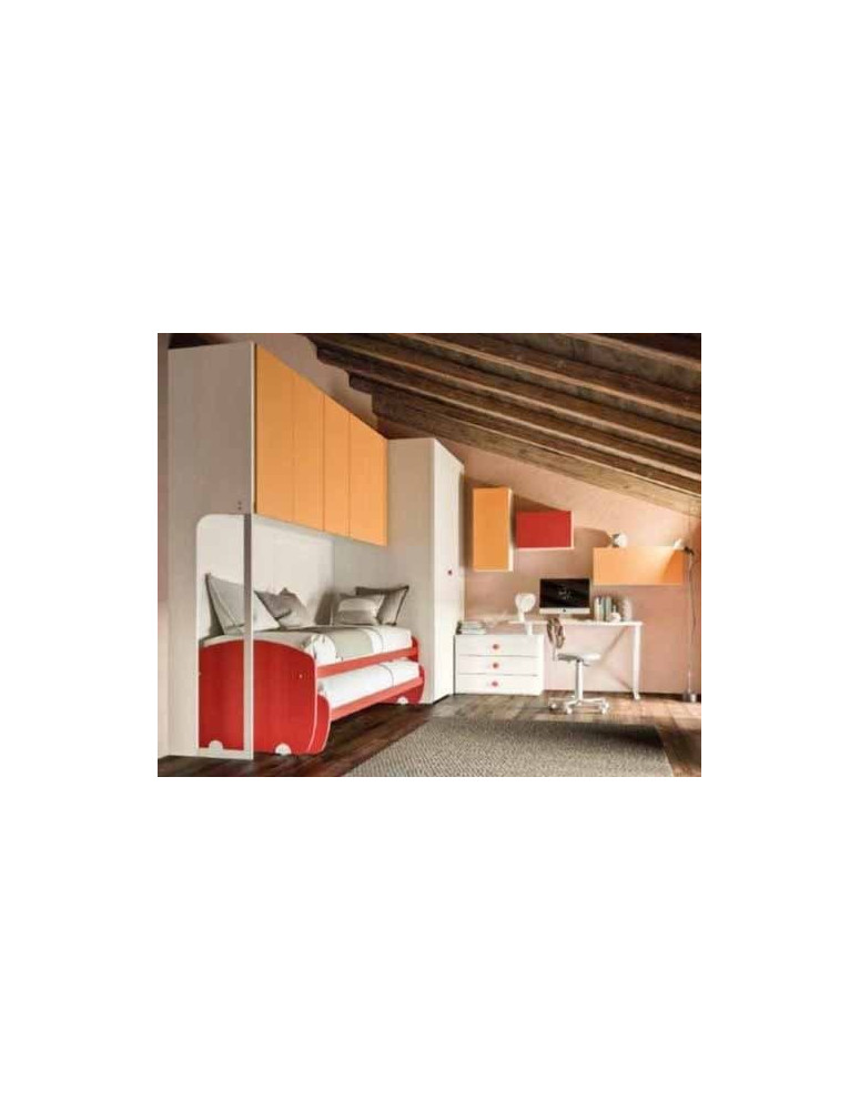 CAMERETTA A PONTE CON 2 LETTINI E SCRIVANIA