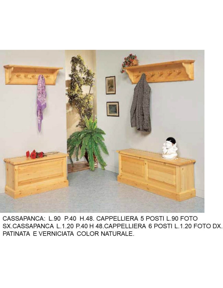 CASSAPANCA E CAPPELLIERA INLEGNO DI PINO