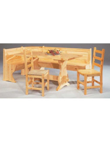 PANCA CON CONTENITORE E TAVOLO IN LEGNO DI PINO