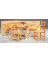 PANCA CON CONTENITORE E TAVOLO IN LEGNO DI PINO