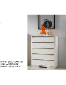 CASSETTIERA 5 CON GUIDE AMMORTIZZATE LACCATA