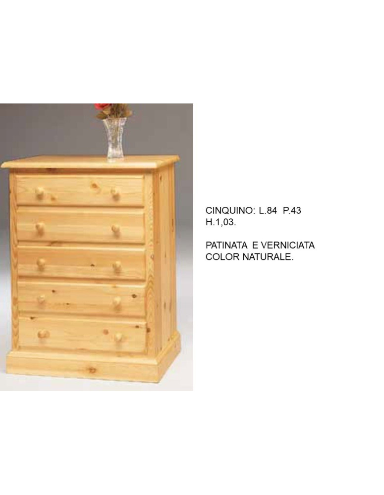 CINQUINO IN LEGNO DI PINO