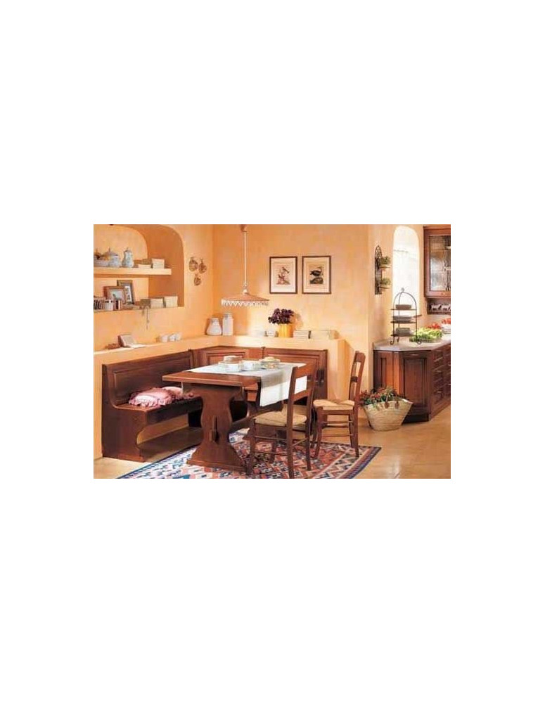 CUCINA CON CASSAPANCA ANGOLARE CON TAVOLO