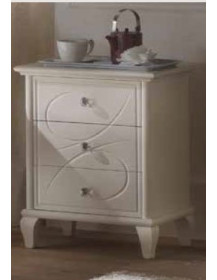 COMODINO 3 CASSETTI LACCATI OPACO