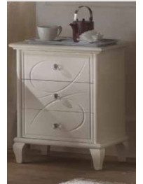 COMODINO 3 CASSETTI LACCATI OPACO