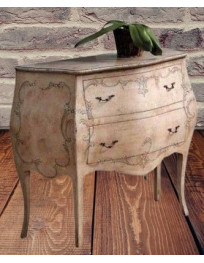 COMO BOMBATO 2 CASSETTO LACCATO DECORATO