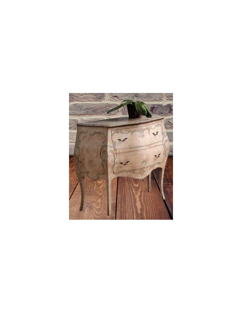 COMO BOMBATO 2 CASSETTO LACCATO DECORATO