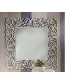 SPECCHIERA QUADRATA LACCATA BIANCA MADREPERLA