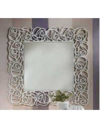 SPECCHIERA QUADRATA LACCATA BIANCA MADREPERLA