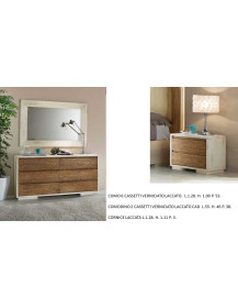 COMO 6 CASSETTI + COMODINO 2 CASSETTI + CORNICE