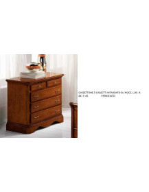 CASSETTONE 5 CASSETTI INTARSIATO SU NOCE