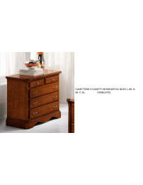 CASSETTONE 5 CASSETTI INTARSIATO SU NOCE