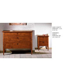 COMO 3 CASSETTI + COMODINO 2 CASSETTI VERNICIATO