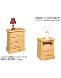 COMODINI IN LEGNO DI PINO 3 CASSETTI
